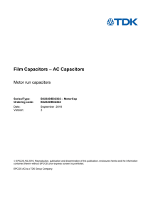 Film Capacitors – AC Capacitors - Motor run capacitors