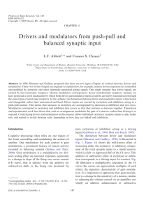 Drivers and modulators from push-pull and balanced synaptic input