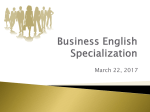 Business English specialization