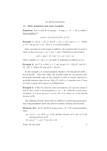 16. Homomorphisms 16.1. Basic properties and some examples