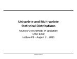 Univariate and Multivariate Statistical Distributions