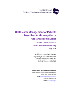 Oral Health Management of Patients Prescribed Anti