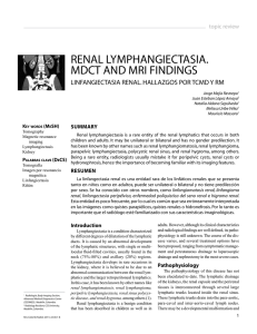 RENAL LYMPHANGIECTASIA. MDCT AND MRI FINDINGS