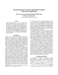 Solving Distributed Constraint Optimization Problems Using Logic