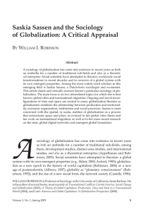 Saskia Sassen and the Sociology of Globalization
