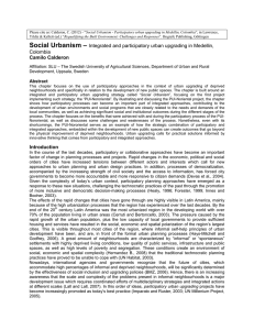 Social Urbanism – Integrated and participatory urban upgrading in