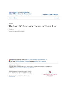 The Role of Culture in the Creation of Islamic Law
