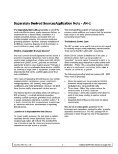 Separately Derived SourcesApplication Note - AN-1