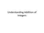 Understanding Addition of Integers