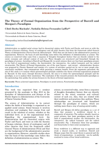 The Theory of Formal Organization from the Perspective of Burrell