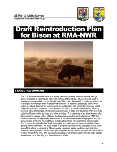 Draft Reintroduction Plan for Bison at RMA-NWR