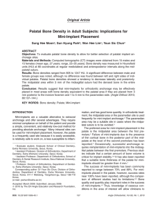 Palatal Bone Density in Adult Subjects: Implications for Mini