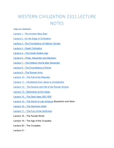 western civilization 2311 lecture notes