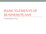 Basic Elements of Business Plans