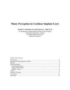 Music Perception in Cochlear Implant Users