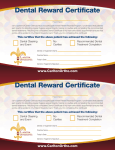 Dental Reward Certificate Dental Reward Certificate