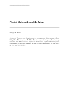 Physical Mathematics and the Future