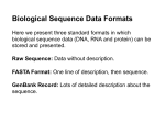 Biological Sequence Data Formats