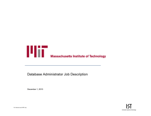 Database Administrator Job Description - MIT IST