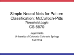 Simple Neural Nets for Pattern Classification: McCulloch