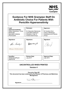 Guidance for NHS Grampian Staff on Antibiotic Choice for Patients