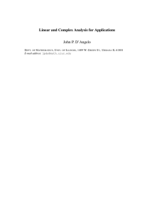 Linear and Complex Analysis for Applications John P. D`Angelo