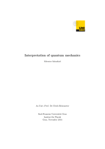 Interpretation of quantum mechanics - Institut für Physik