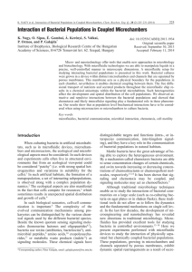 Interaction of Bacterial Populations in Coupled Microchambers