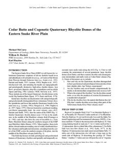 Cedar Butte and Cogenetic Quaternary Rhyolite Domes of the