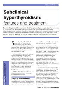 Subclinical hyperthyroidism: features and treatment