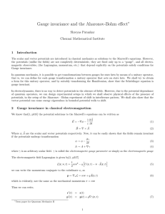 Gauge invariance and the Aharonov-Bohm effect