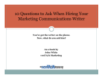 10 Questions to Ask When Hiring Your Marketing Communications