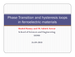 Phase Transition and hysteresis loops in ferroelectric