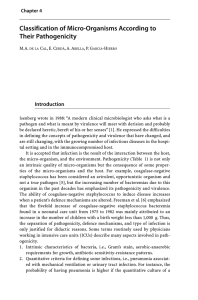 Classification of Micro-Organisms According to Their Pathogenicity