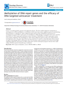 Methylation of DNA repair genes and the efficacy of DNA