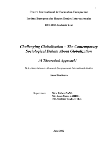 Challenging Globalization – The Contemporary Sociological Debate