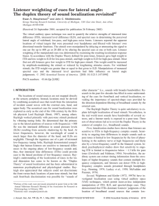 Listener weighting of cues for lateral angle: The duplex theory