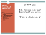 Proof: Conditional Statements