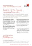 Guidelines for the diagnosis of primary aldosteronism