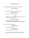 Protein Synthesis – Level 1