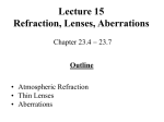 Refraction, Lenses, Aberrations