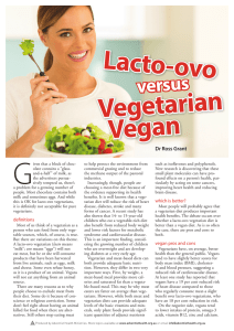 Lacto-ovo Vegetarian Vegan