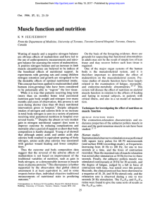 Muscle function and nutrition