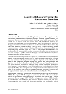 Cognitive Behavioral Therapy for Somatoform Disorders