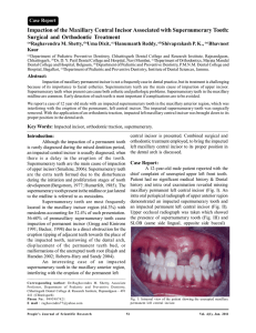 Impaction of the Maxillary Central Incisor Associated