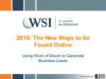 Welcome 2009 - WSI Pro Marketing
