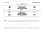 Geometry Module 1 Topic A Basic Constructions 6 days Topic B
