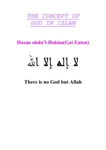 THE CONCEPT OF GOD IN ISLAM