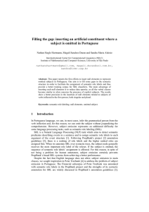 Filling the gap: inserting an artificial constituent where - NILC