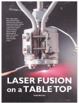 LASER FUSION on aTABLE TOP - Department of Physics